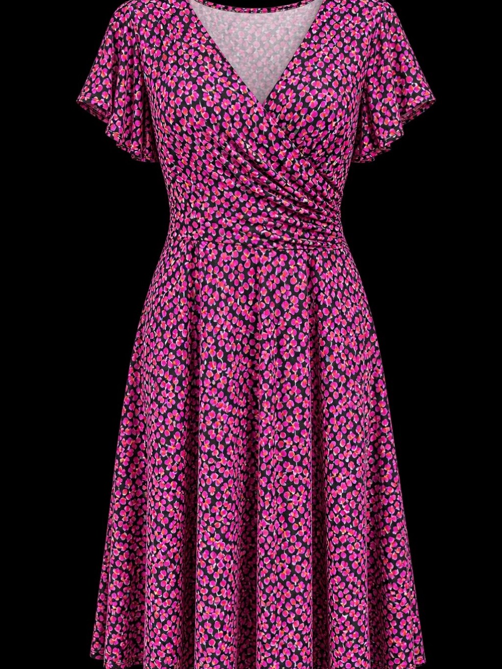 Leota Magenta Floral Wrap Dress